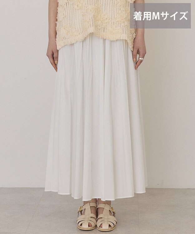 AMERICAN HOLIC 【選べる丈】シアープリーツスカート Off White