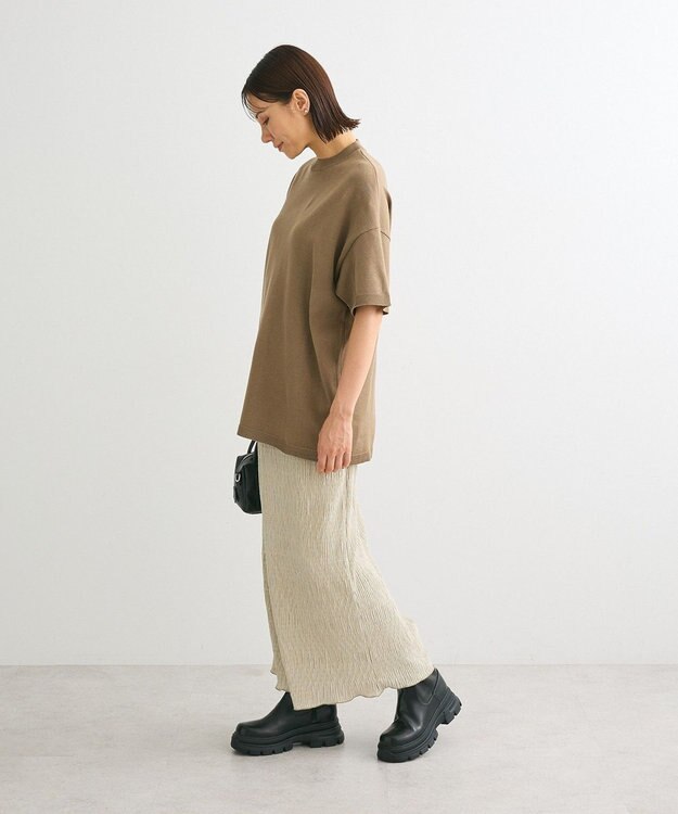 Green Parks ・ＡＮＤＳＥＡＲＣＨ　ニット５分袖プルオーバー Khaki