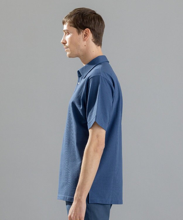 JOSEPH HOMME コンパクトサッカージャージー　ポロシャツ ダルブルー系