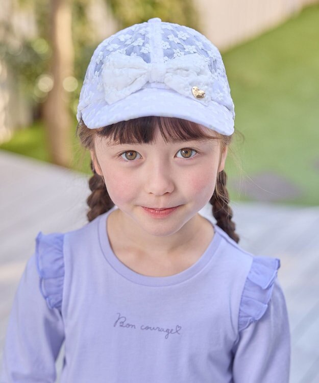 ANY KIDS リボン キャップ オフホワイト