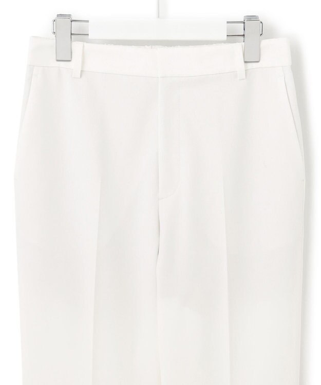 23区 L 【洗える】ストレッチツイル センタープレス パンツ ホワイト系