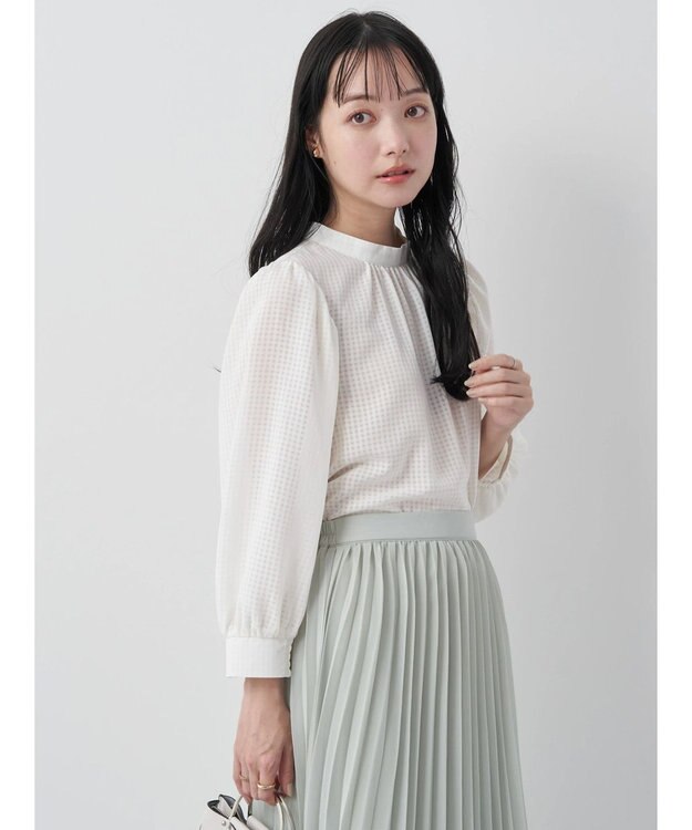 earth music&ecology Ｃｈｅｃｋドビーブラウス Off White