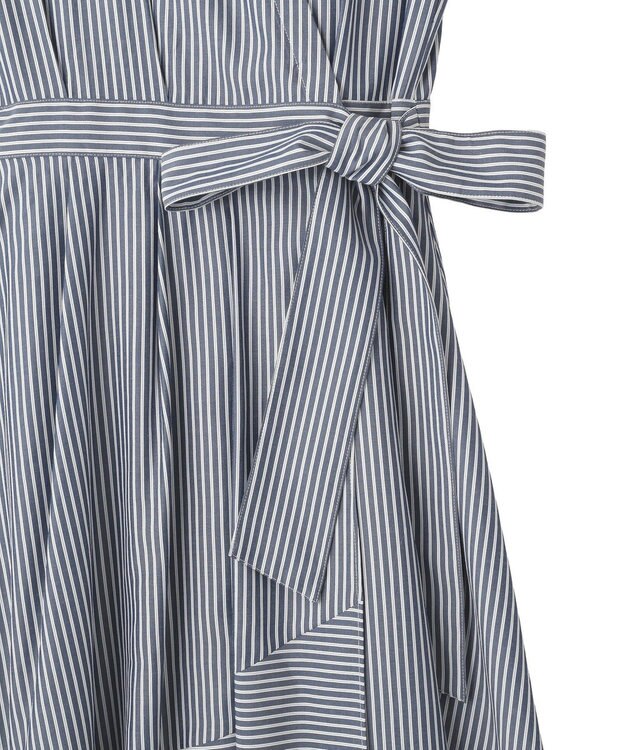 YECCA VECCA フラワーレースカシュクールワンピース Stripe