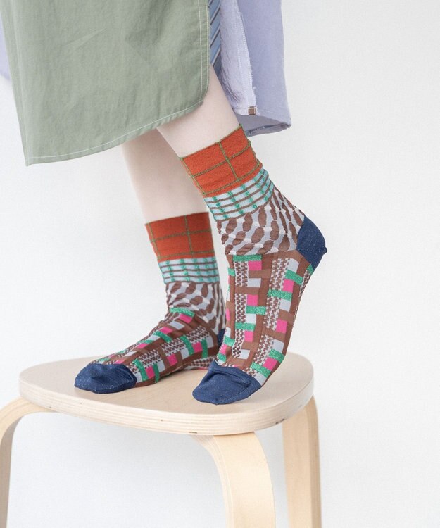 COQ CROSS PATCH ショートソックス オレンジ