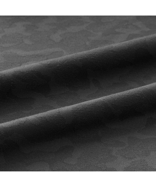 ZERO HALLIBURTON 【吸水速乾・UVカット】 カモフラージュ柄 ジャガード 長袖ポロシャツ ZHG-M5A9a 85126 ブラック