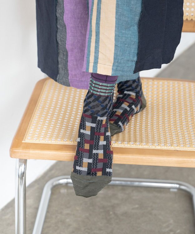 COQ CROSS PATCH ショートソックス パープル