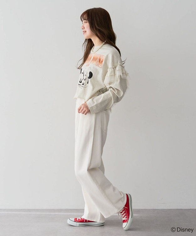 Green Parks ミッキー＆フレンズ／袖フリルショート丈ＴＥＥ Oatmeal