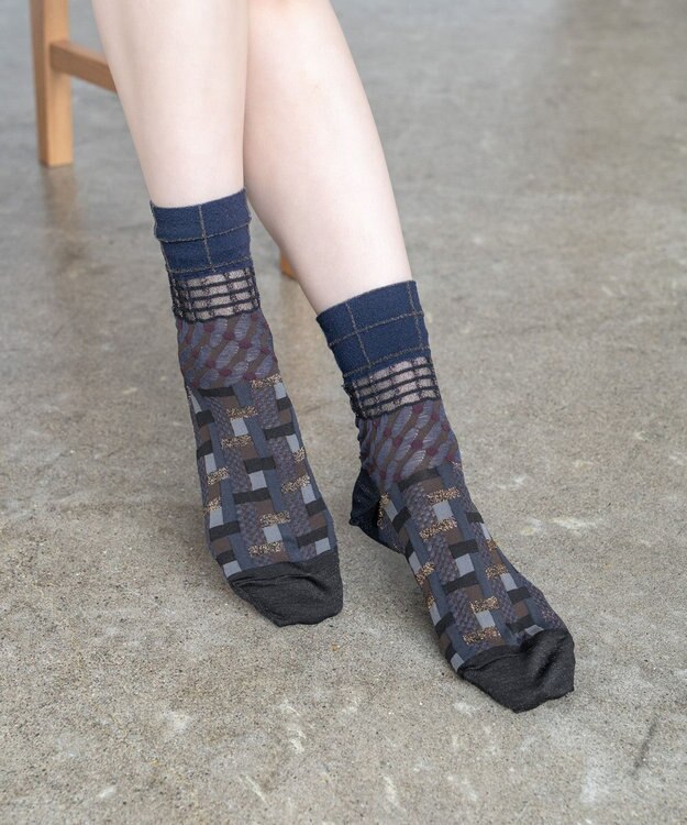 COQ CROSS PATCH ショートソックス ネイビー