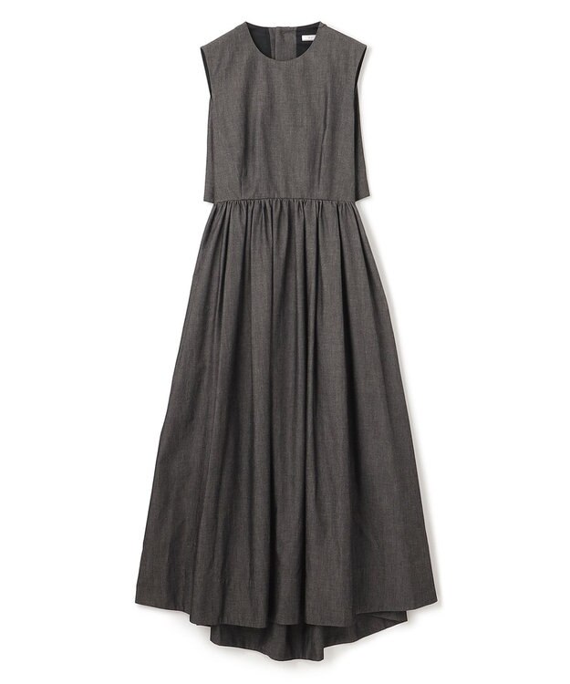 BEIGE， POMEGRANATE / フレアワンピース Chambray Black