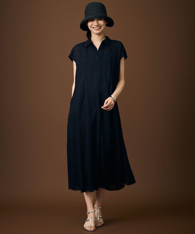 自由区 【UVカット・洗える】リボンブレード ハット ブラック