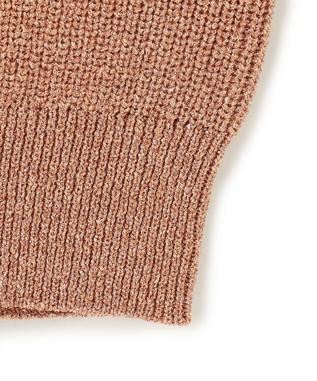 BEIGE， 【洗える・eclat 5月号掲載】VANDA / ラメ入りVネックノースリーブニット Dark Nude