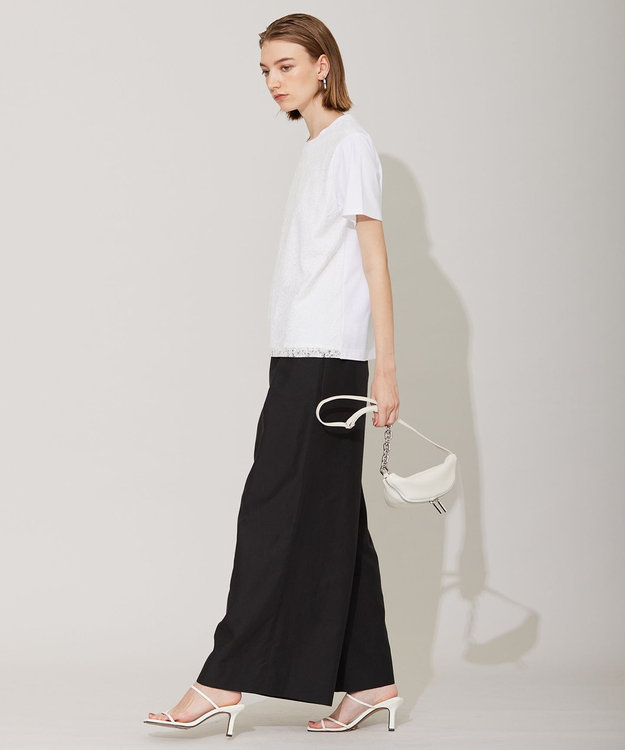 ICB 【洗える】レースコンビジャージー プルオーバー オフホワイト系