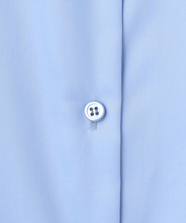 ICB 【洗える】 コットンサテンシャーティング シャツ サックスブルー系