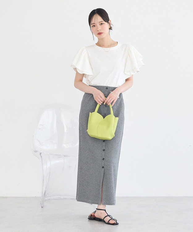 earth music&ecology フリルスリーブプルオーバー Off White