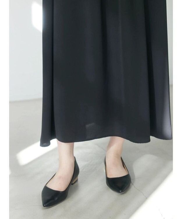 Green Parks ａ．衿付き切り替えワンピース Black