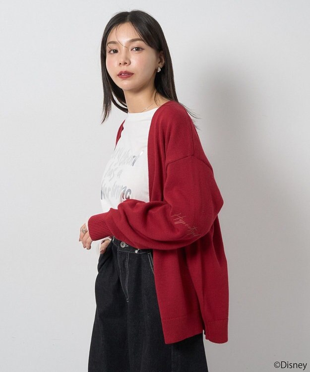 earth music&ecology Ｖｉｌｌａｉｎｓ　ジャファー／ニットカーディガン Red