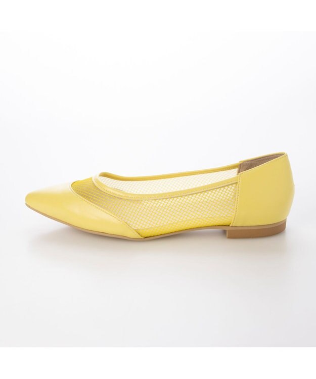 MODE ET JACOMO <carino>【レイン対応】メッシュポインテッドトゥパンプス イエロー