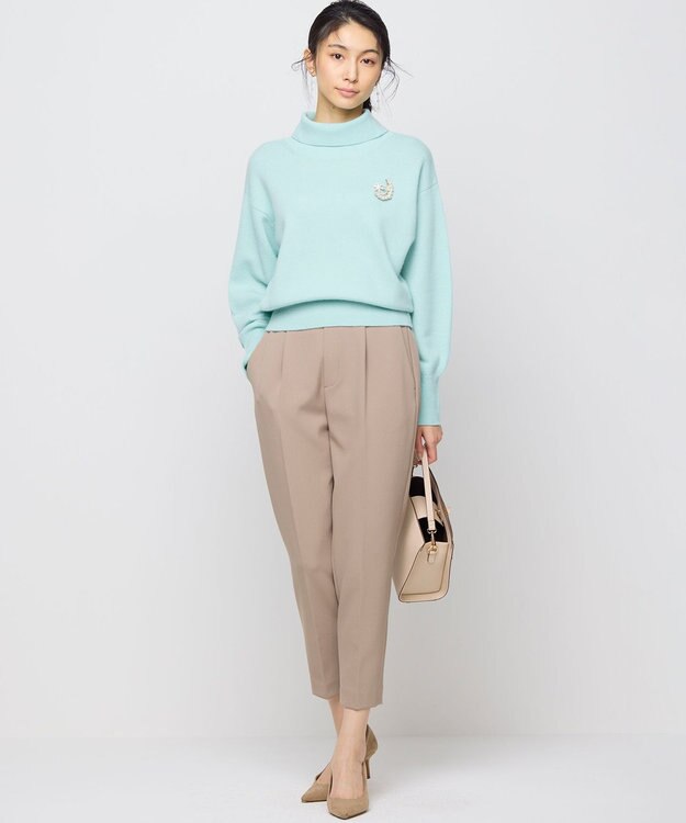 組曲 L 【2WAY・WEB限定】ウールカシミヤミックス ハイネックニット サックスブルー系9