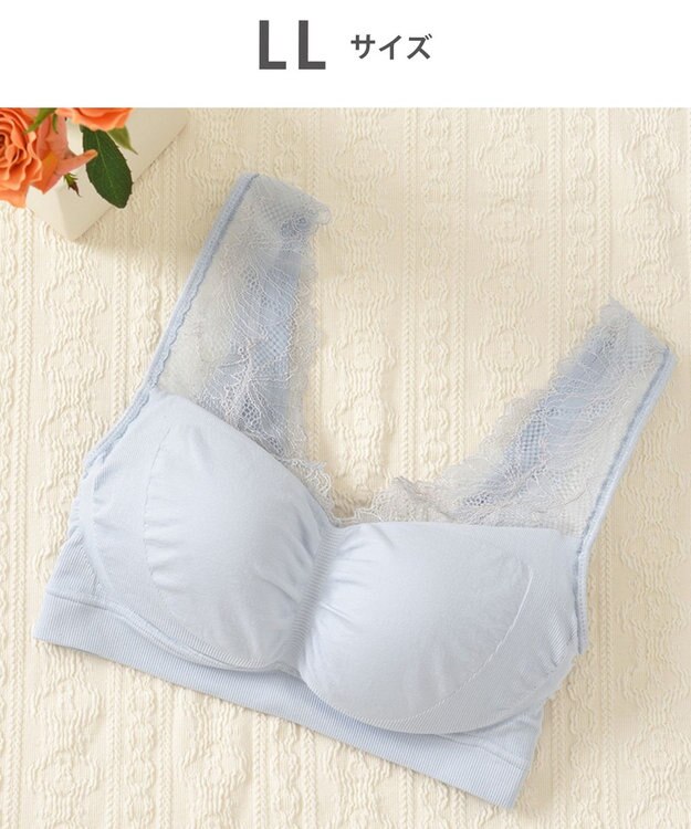 Wing ノンワイヤーブラ　【ナイトアップブラルーム】　寝るとき用ブラ　バストの脇流れを防ぐ　パッド有り　ウイング／ワコール　KB3510 ブルー