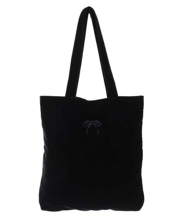 earth music&ecology 【WEB限定】ベロアトートバッグ Black