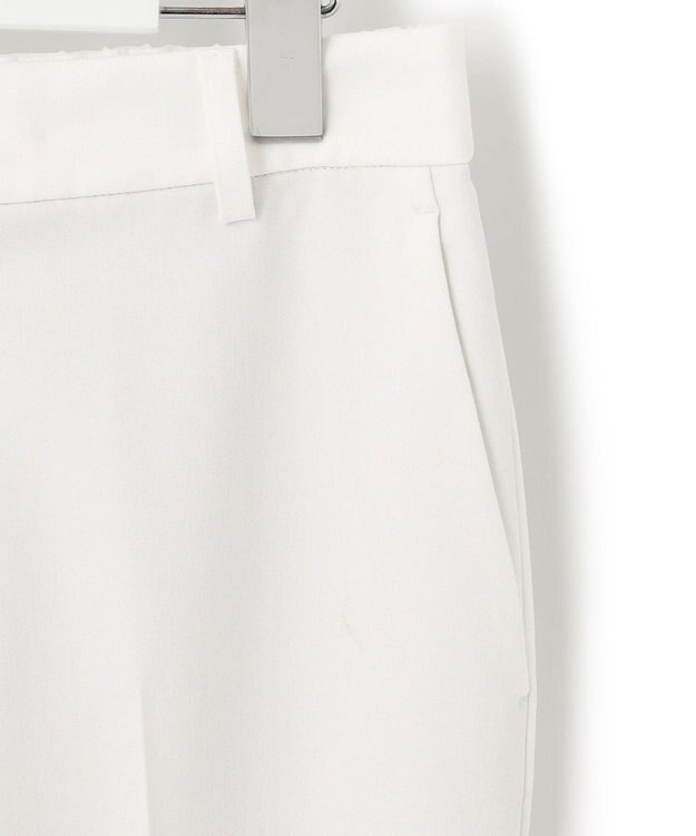 23区 L 【洗える】ストレッチツイル センタープレス パンツ ホワイト系