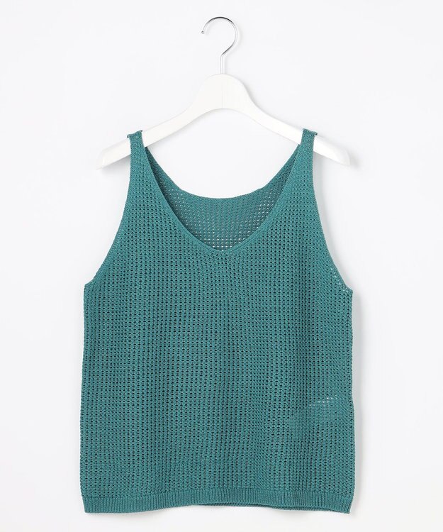自由区 【カタログ掲載】ペーパーコットンメッシュ ベスト ターコイズ