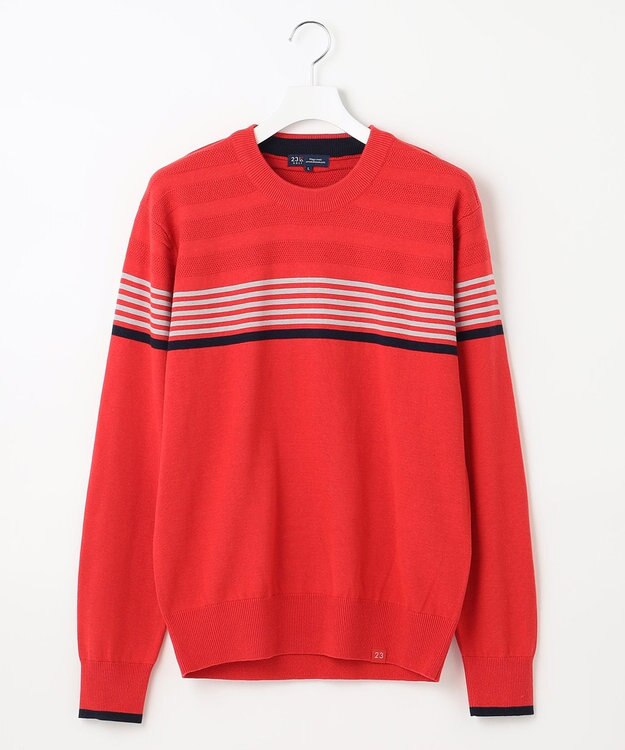 23区GOLF 嬉しいインナー付き【ニット＋吸湿発熱インナー】ニット ツインセット オレンジ系