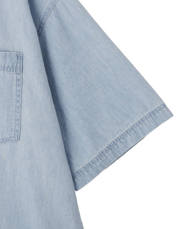 AMERICAN HOLIC Ｗポケット半袖デニムシャツ Light Indigo