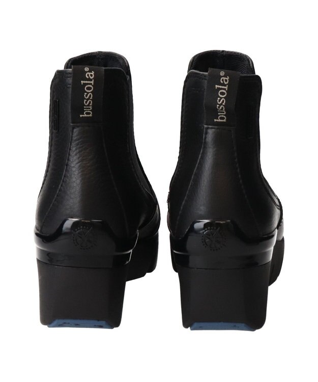 INTER-CHAUSSURES 【BUSSOLA】サイドゴアレザーショートブーツ ブラック