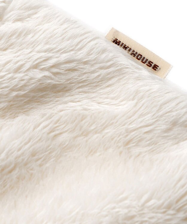 MIKI HOUSE HOT BISCUITS 【ミキハウス】【60-80cm】 マイクロファー カバーオール 白×黄