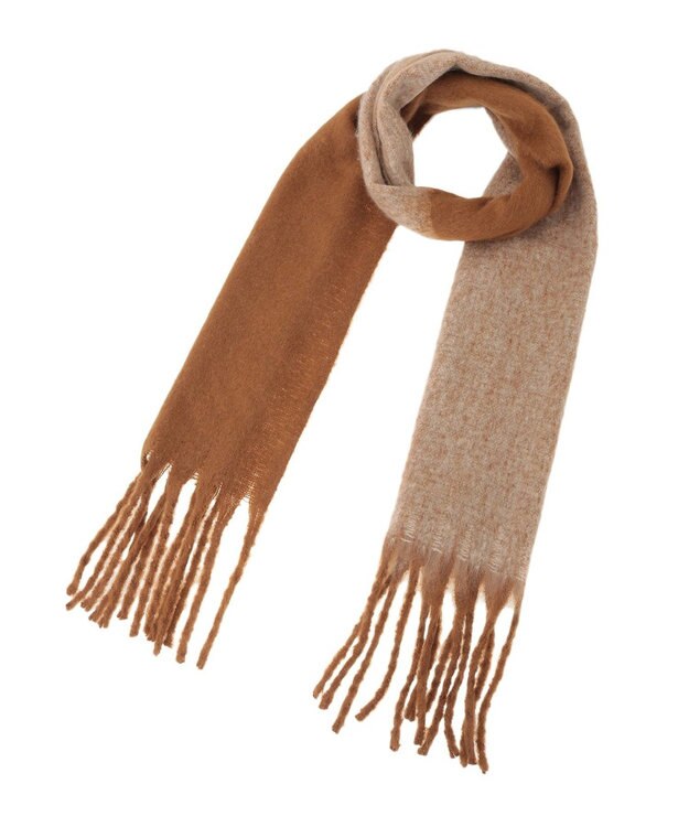 Green Parks ・ｆｕｒｒｙ　ｒａｔｅ　ヘアリーグラデーションマフラー Camel