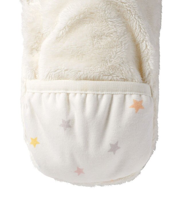 MIKI HOUSE HOT BISCUITS 【ミキハウス】【60-80cm】 マイクロファー カバーオール 白×黄