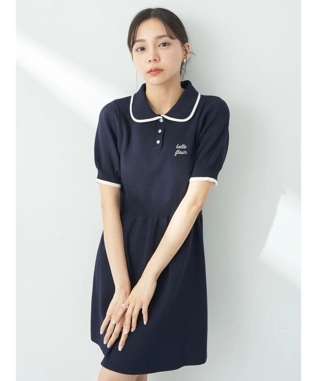 earth music&ecology ワンポイントポロワンピース White