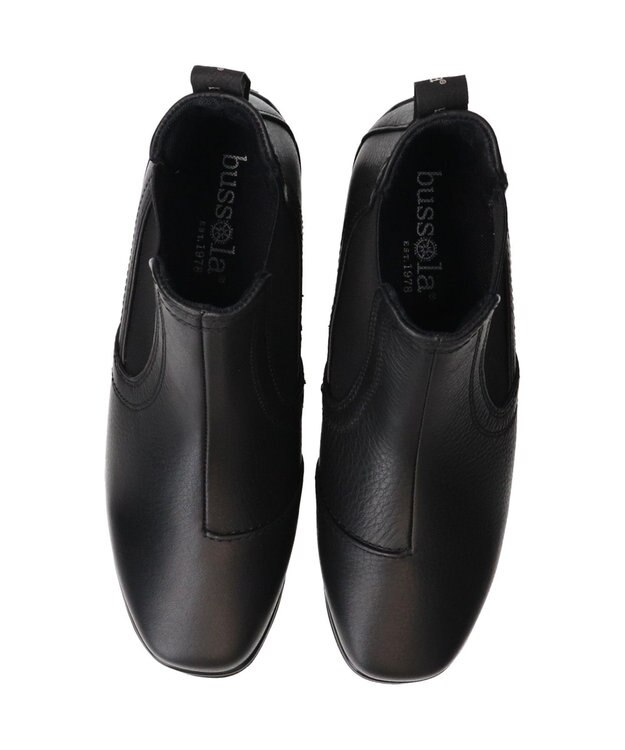 INTER-CHAUSSURES 【BUSSOLA】サイドゴアレザーショートブーツ ブラック