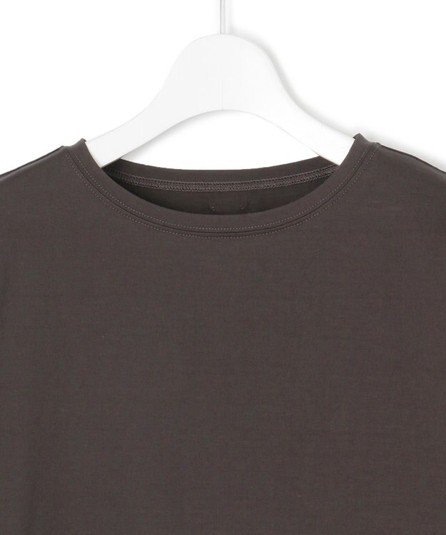 23区 L 【洗える】ハイエンド フレアスリーブ Tシャツ ダークブラウン系