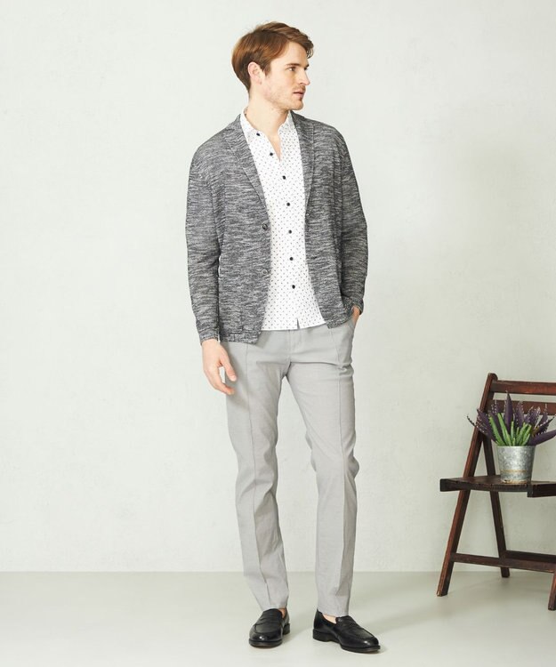 JOSEPH ABBOUD 【清涼感/軽い/洗える】 スラブギマニットジャケット ブラック系