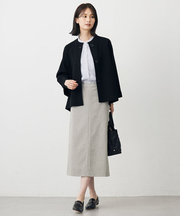 J.PRESS LADIES L Shineシャンブレーツイル スカート グレー系