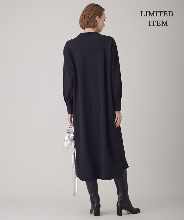 ICB 【WEB限定・洗える】ジョーゼットダブルジャージー ワンピース ブラック系