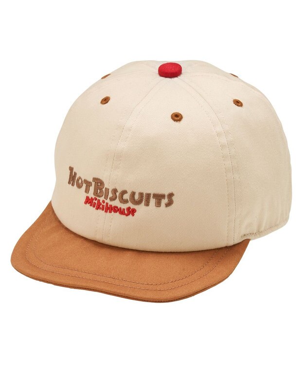 MIKI HOUSE HOT BISCUITS 【46-54cm】 バイカラー ロゴキャップ アイボリー