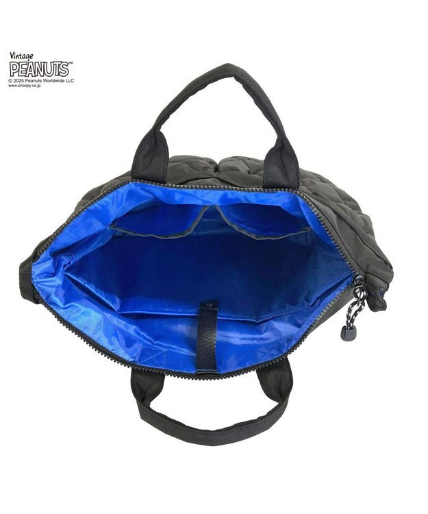 ROOTOTE 8456【スヌーピー】IP.A4アーキャトルワイド.パフ.ピーナッツ-0R 01：ブラック