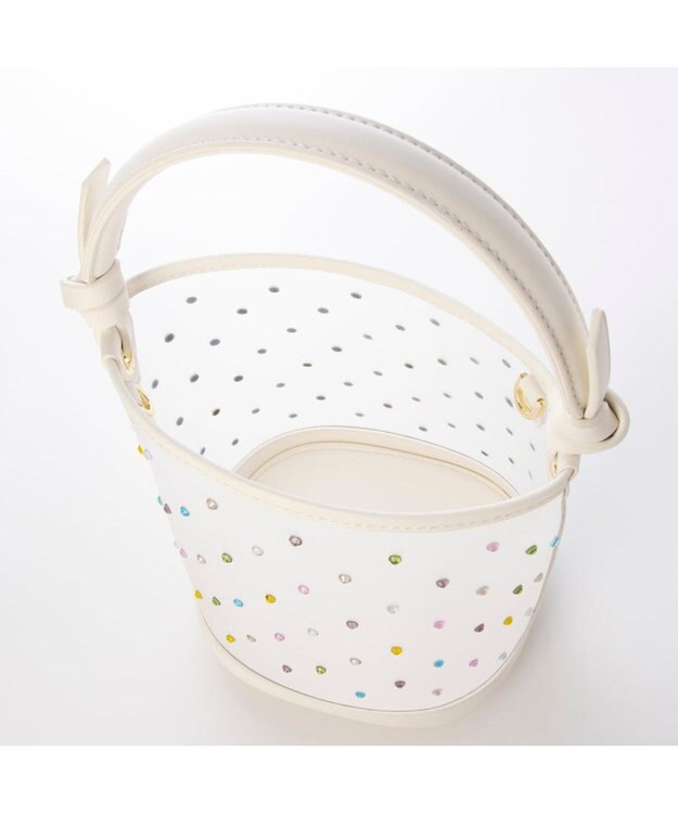 UNBILLION カカトゥ kakatoo / チュール×ビジュー風2wayバケツバッグ アイボリー