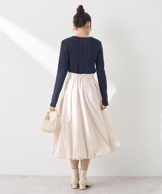 earth music&ecology パール＆ビジュースリーブプルオーバー Navy