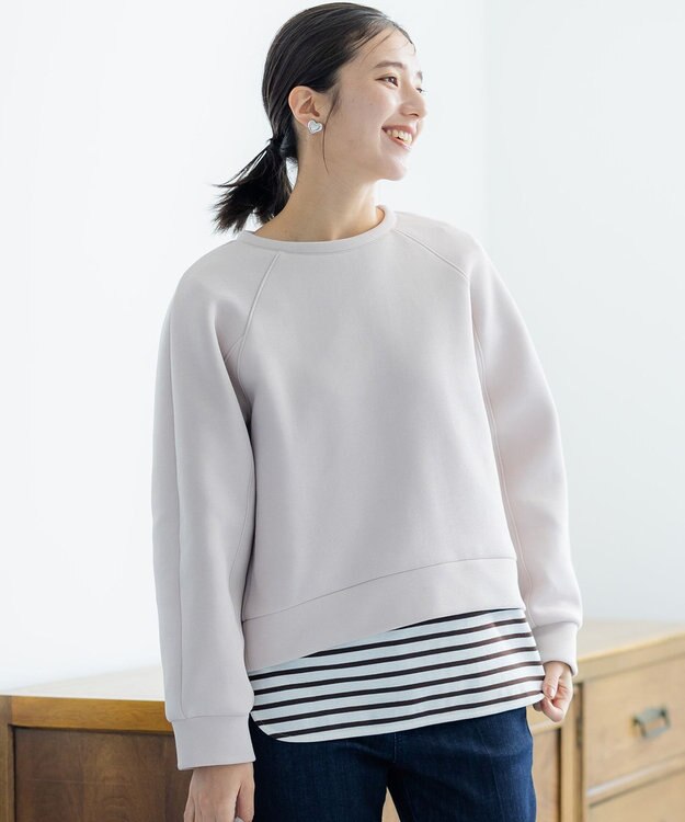 組曲 スクエアネックテール ロングＴシャツ ダークブラウン系1