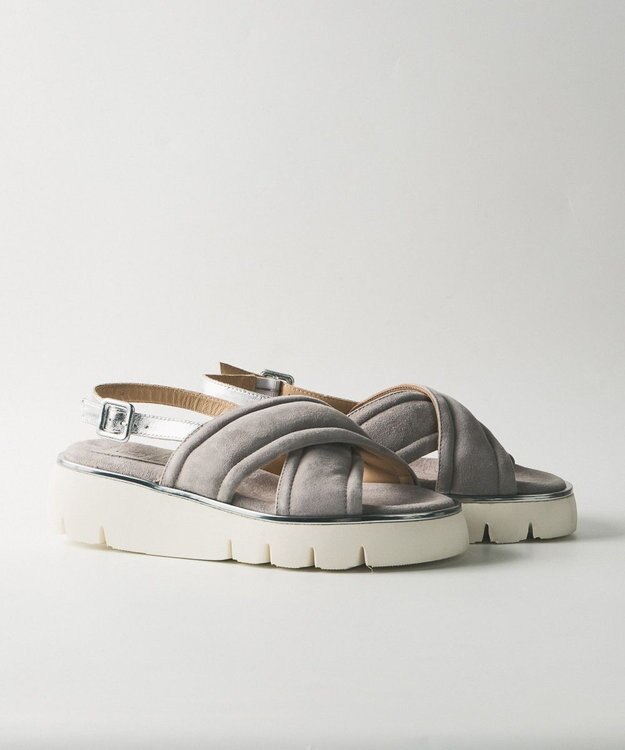 BONTRE 【LucaGrossi/ルカグロッシ】クロスストラップ厚底サンダル/H274S-USO グレー