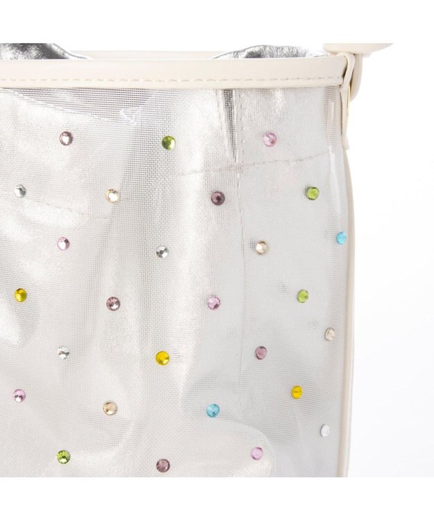 UNBILLION カカトゥ kakatoo / チュール×ビジュー風2wayバケツバッグ アイボリー