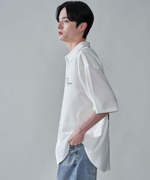 WEGO アムンゼンフォトプリントBIGシャツ（SS） ホワイト