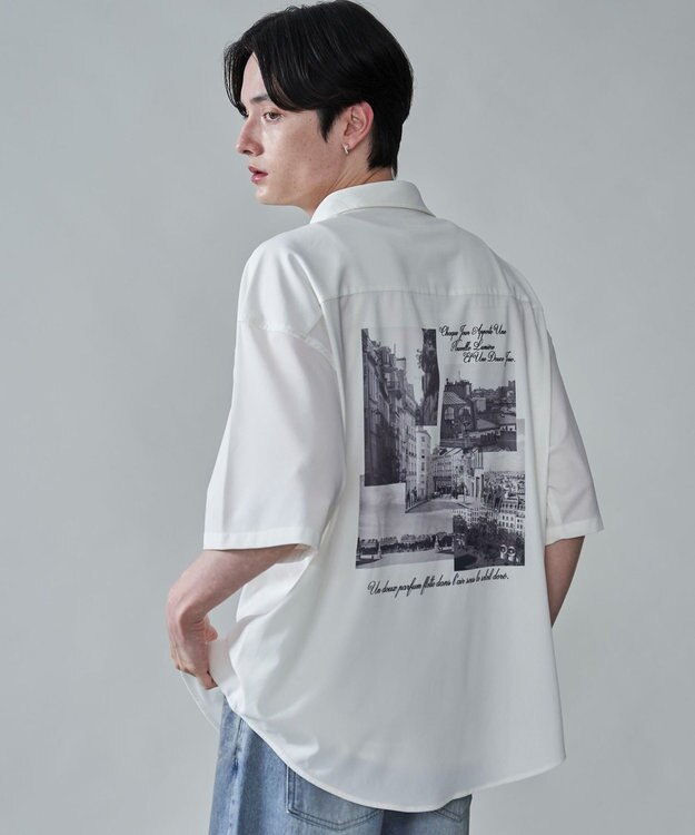 WEGO アムンゼンフォトプリントBIGシャツ（SS） ホワイト