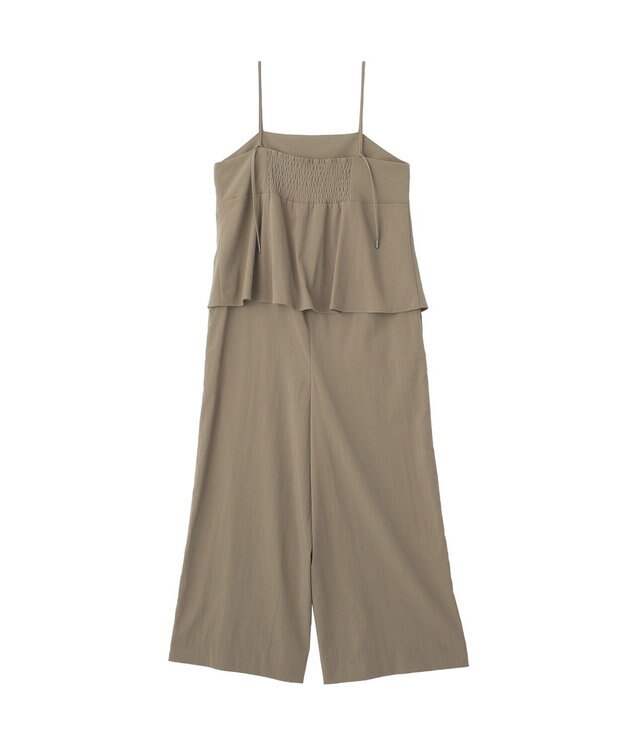 YECCA VECCA ドライタッチペプラムサロペット Dark Beige