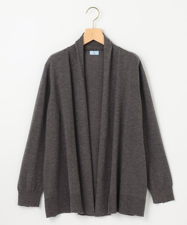 組曲 L 【WEB限定】セミウーステッド ニットカーディガン チャコールグレー系