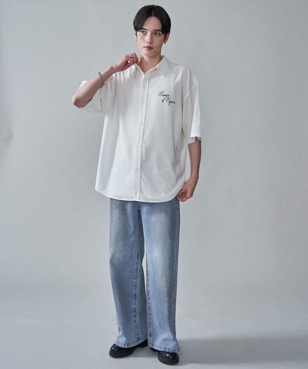 WEGO アムンゼンフォトプリントBIGシャツ（SS） ホワイト